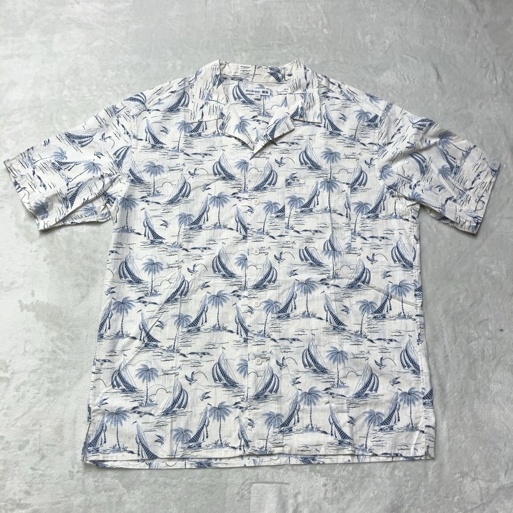 Reyn Spooner x Uniqlo Button-Up Shirt Mens Large Blue Hawaiian Camp Collar SS